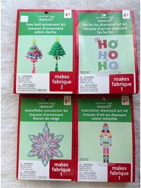 Bundle of 4-Creatology Holiday Ornament Kit Set in Green, Pink, White